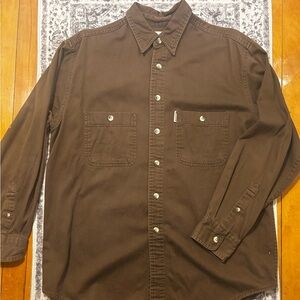 Men's Brown Button-Up Shirt